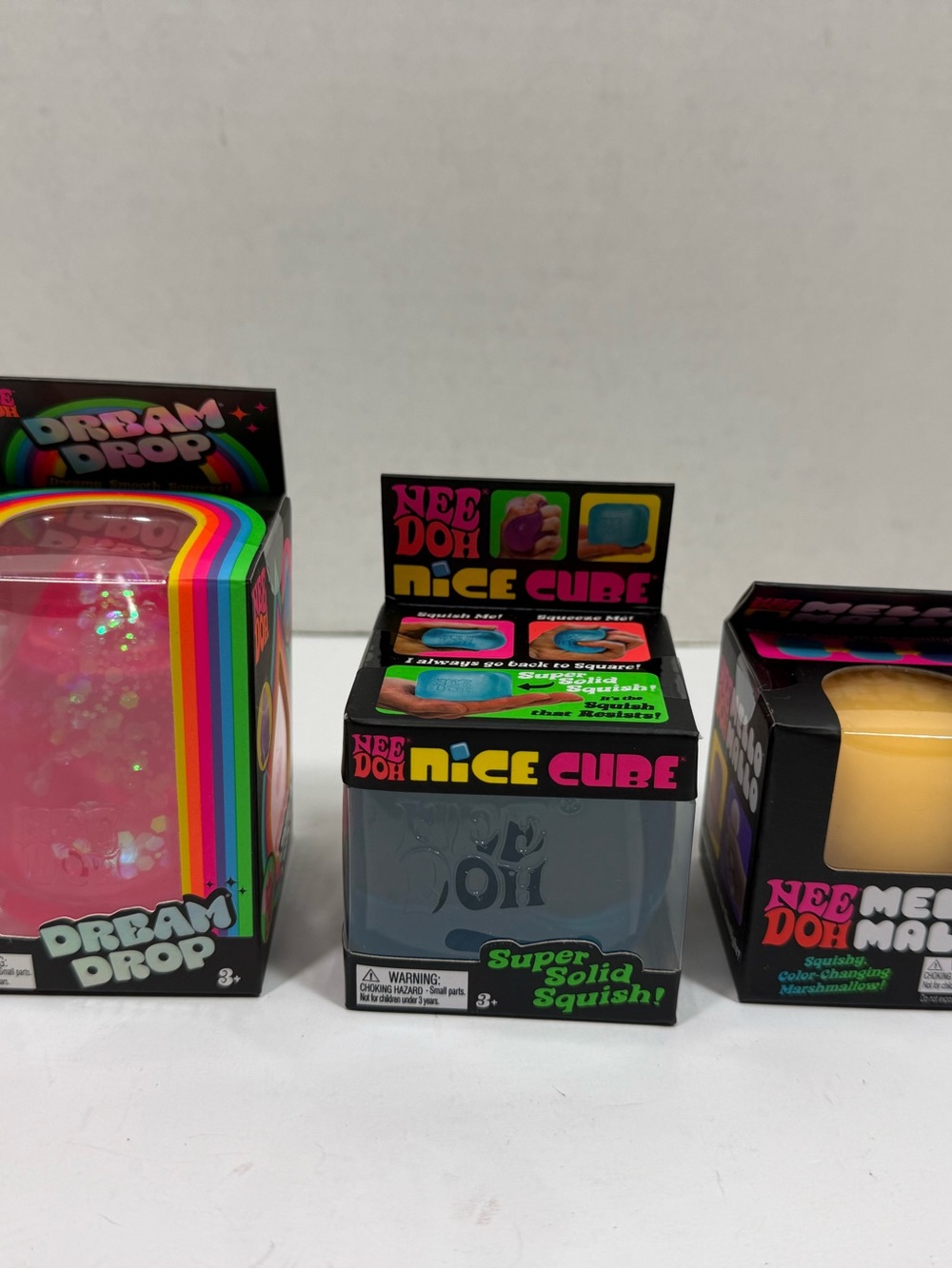 NeeDoh Nice Cube, Dream Drop, and Mello Mallo NIB